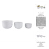 3pc Outdoor Garden Planters Set | White Cement | 9 |12 |15" Round
