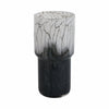 Decorative Vase | Elegant Black & White Crackled Veining Glass | 12"