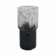 Decorative Vase | Elegant Black & White Crackled Veining Glass | 12"
