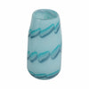 Decorative Table Flower Vase | Ocean Blue Bead Pattern Glass | 9"