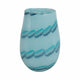 Decorative Table Flower Vase | Ocean Blue Bead Pattern Glass | 9"