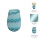 Decorative Table Flower Vase | Ocean Blue Bead Pattern Glass | 9"