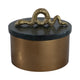 Decorative Box | Bronze Metal Frame with Snake Accent Handle | Green Marble