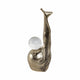 Decorative Snail Accent with Clear Acrylic Ball | 10" Gold Aluminum