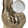 Decorative Snail Accent with Clear Acrylic Ball | 10" Gold Aluminum