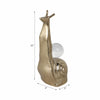 Decorative Snail Accent with Clear Acrylic Ball | 10" Gold Aluminum