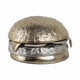 Tabletop Cheeseburger Decorative Sculpture | 5" Silver & Gold Finish