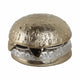 Tabletop Cheeseburger Decorative Sculpture | 5" Silver & Gold Finish