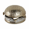 Tabletop Cheeseburger Decorative Sculpture | 5" Silver & Gold Finish