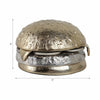 Tabletop Cheeseburger Decorative Sculpture | 5" Silver & Gold Finish