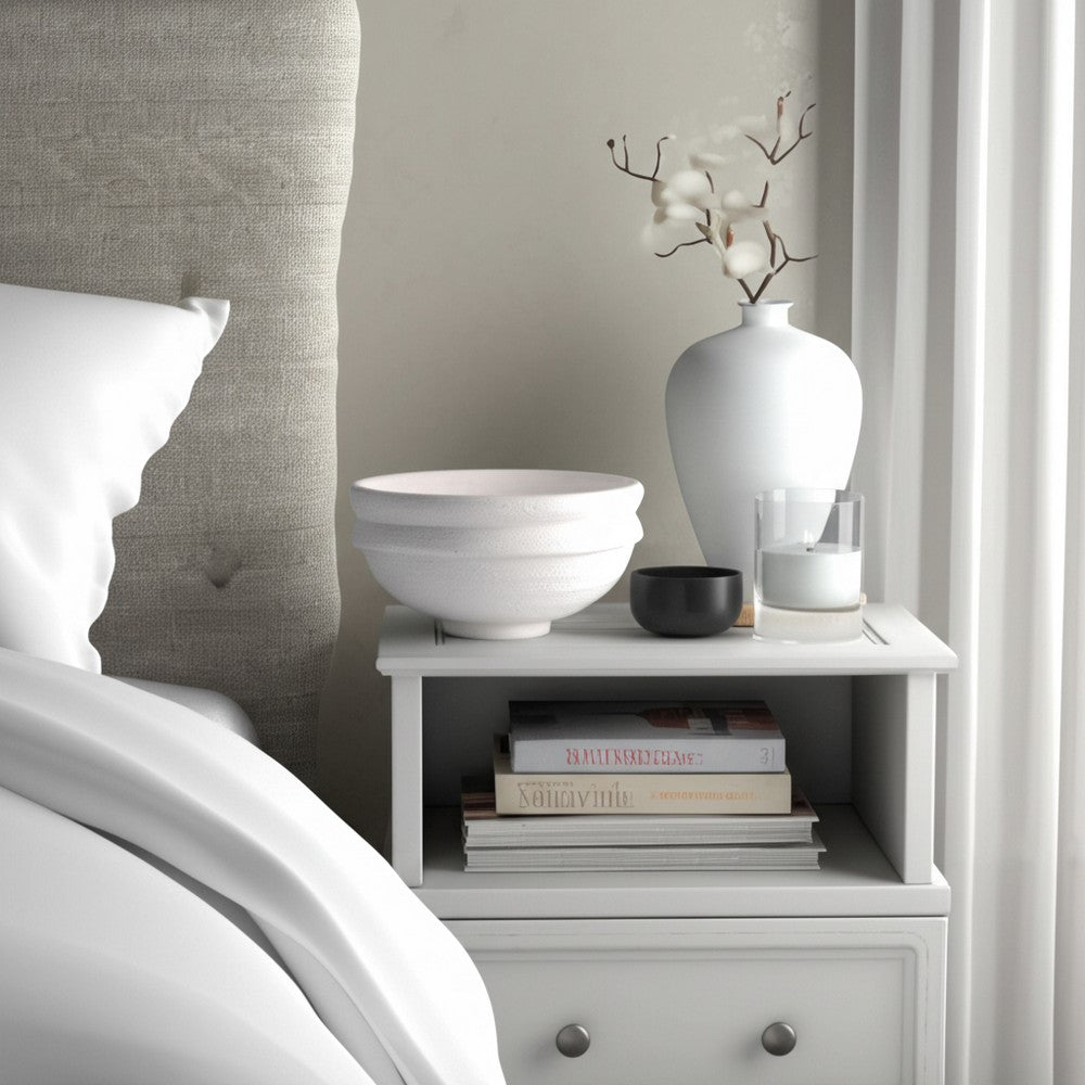 Decorative Accessory Bowl | 12" Round | White Textured Finish Terracotta