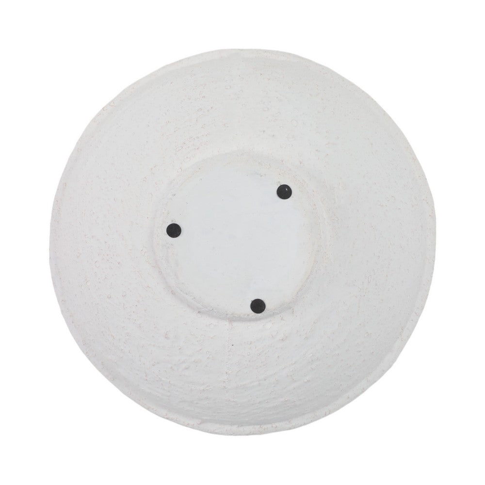 Decorative Accessory Bowl | 12" Round | White Textured Finish Terracotta
