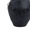 Decorative Urn Vase with Chain | Bohemian Rustic Black Terracotta 12"