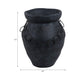 Decorative Urn Vase with Chain | Bohemian Rustic Black Terracotta 12"
