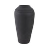 Minimalist Ribbed Texture Floor Flower Vase | 16" | Black Terracotta