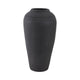 Minimalist Ribbed Texture Floor Flower Vase | 16" | Black Terracotta