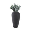 Minimalist Ribbed Texture Floor Flower Vase | 16" | Black Terracotta