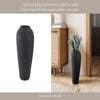 Minimalist Ribbed Texture Floor Flower Vase | 16" | Black Terracotta