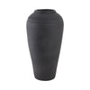 Minimalist Ribbed Texture Floor Flower Vase | 16" | Black Terracotta