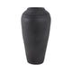 Minimalist Ribbed Texture Floor Flower Vase | 16" | Black Terracotta