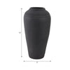 Minimalist Ribbed Texture Floor Flower Vase | 16" | Black Terracotta