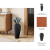 Minimalist Ribbed Texture Floor Flower Vase | 16" | Black Terracotta