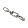 Decorative Chain Link Figurine | Pierced Texture Silver Metal | 25 x 4"