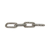 Decorative Chain Link Figurine | Pierced Texture Silver Metal | 25 x 4"