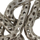 Decorative Chain Link Figurine | Pierced Texture Silver Metal | 25 x 4"