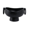 Decorative Pedestal Bowl with 2 Ring Handles | 16" Organic Black
