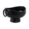 Decorative Pedestal Bowl with 2 Ring Handles | 16" Organic Black