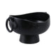 Decorative Pedestal Bowl with 2 Ring Handles | 16" Organic Black