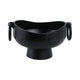 Decorative Pedestal Bowl with 2 Ring Handles | 16" Organic Black