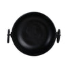 Decorative Pedestal Bowl with 2 Ring Handles | 16" Organic Black