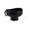 Decorative Pedestal Bowl with 2 Ring Handles | 16" Organic Black