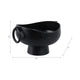 Decorative Pedestal Bowl with 2 Ring Handles | 16" Organic Black