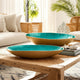 Decorative Oval Bowl Set of 2 | Handcrafted Gold & Blue Metal & Enamel