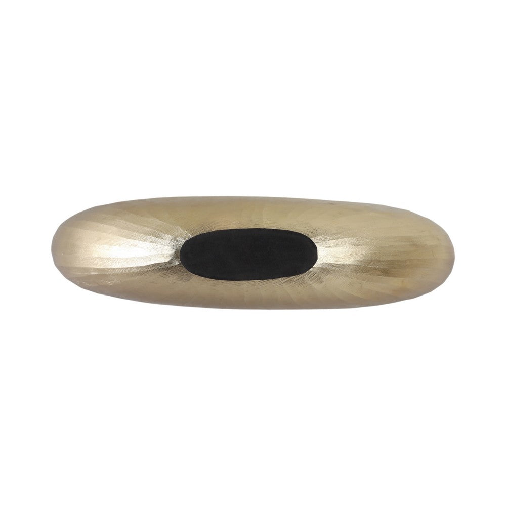 Decorative Oval Bowl Set of 2 | Handcrafted Gold & Blue Metal & Enamel