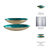 Decorative Oval Bowl Set of 2 | Handcrafted Gold & Blue Metal & Enamel