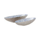 Verny Oval Bowl Set of 2 | Metal & Enamel | Light Blue | 20 & 23"