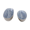 Verny Oval Bowl Set of 2 | Metal & Enamel | Light Blue | 20 & 23"