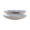 Verny Oval Bowl Set of 2 | Metal & Enamel | Light Blue | 20 & 23"