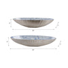 Verny Oval Bowl Set of 2 | Metal & Enamel | Light Blue | 20 & 23"
