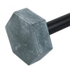 Gym Dumbbell Decor | 8x4 Green Marble Hexagon Heads, Black Handle