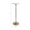 Xylan Drink Table with Gold Metal Base | Sleek 10 Inch White Marble Top