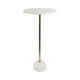 Accent Table | Ball Base | 12" Round White Marble | Gold Metal Pedestal