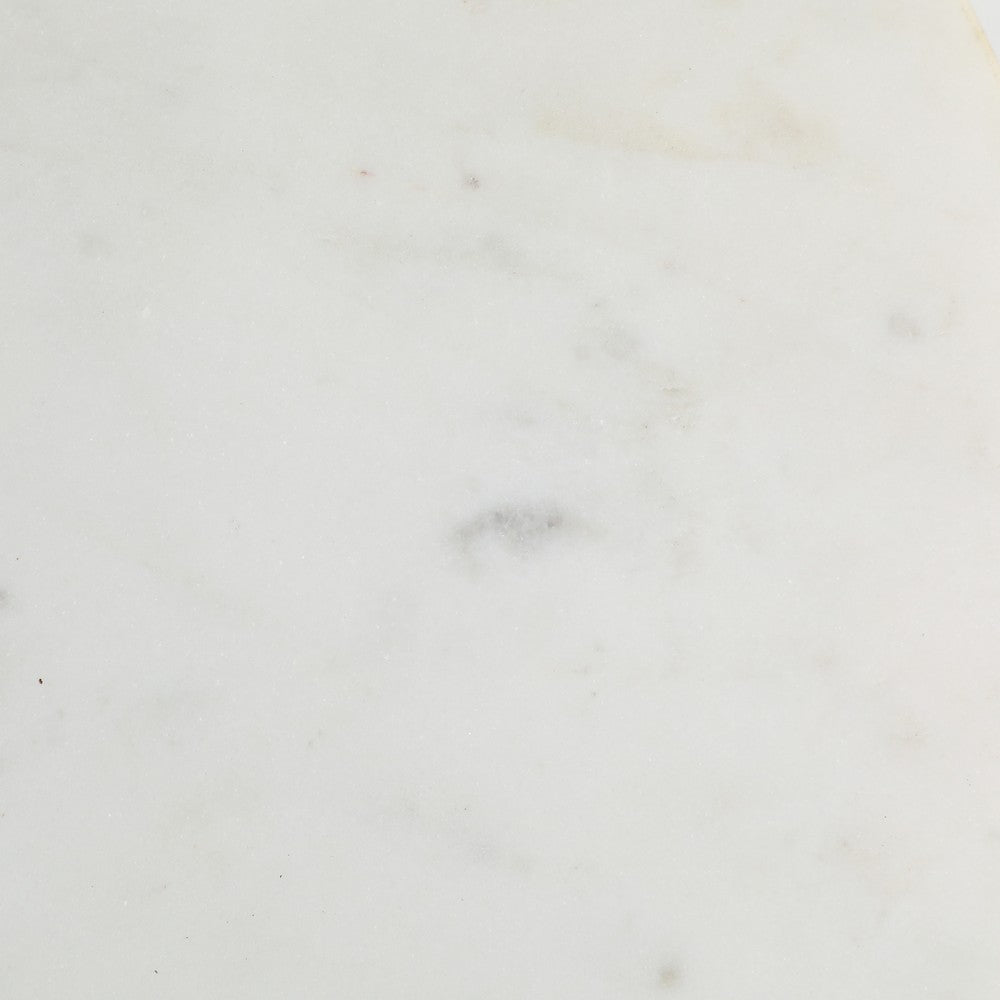Accent Table | Ball Base | 12" Round White Marble | Gold Metal Pedestal
