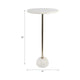 Accent Table | Ball Base | 12" Round White Marble | Gold Metal Pedestal
