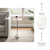 Accent Table | Ball Base | 12" Round White Marble | Gold Metal Pedestal