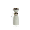 Decorative Curvy Taper Candle Holder | 10" Tall Muted Sage Green Iron
